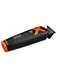 Black and orange hair trimmer on a white background