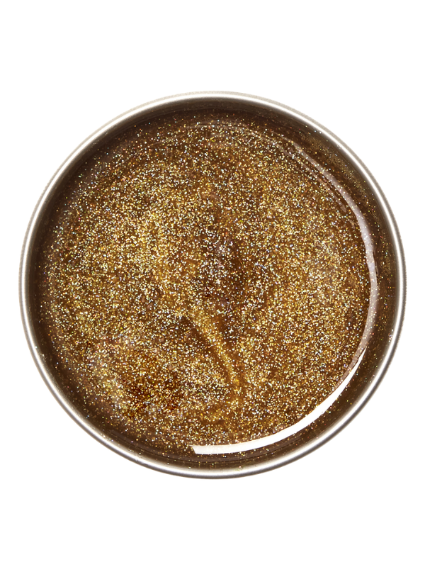 Round metallic object with a textured surface on a white background