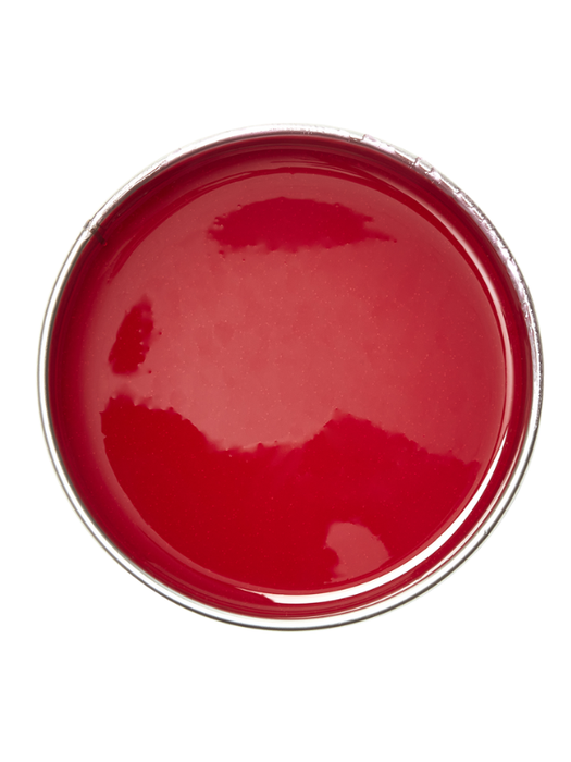 Red ceramic plate on a white background