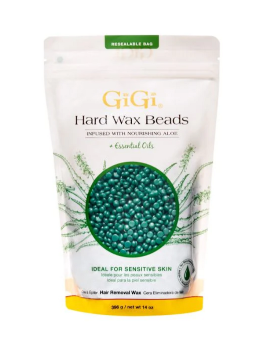 Gigi Hard wax beads aloe on a white background