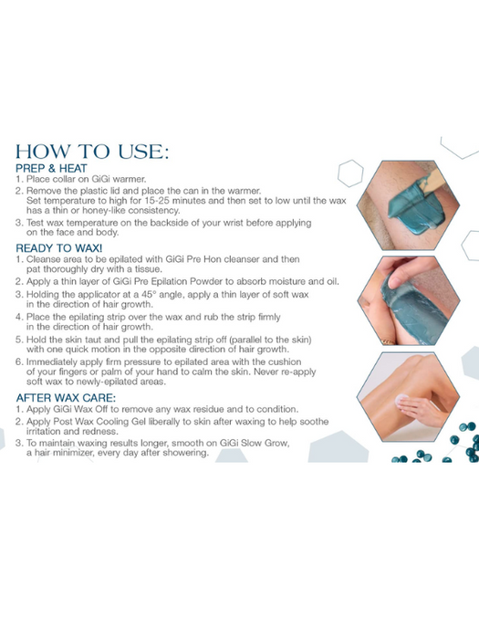 Gigi Hard wax beads azulene how to use 