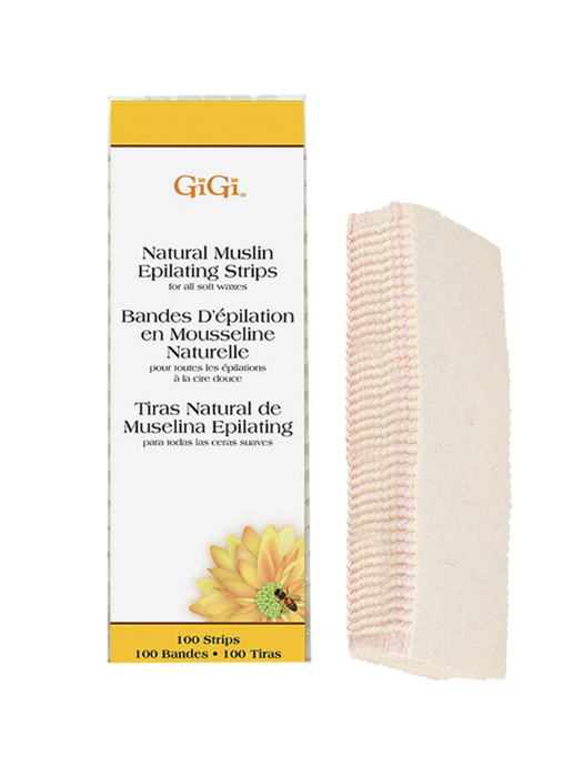 GiGi Natural Muslin Strips 100ct Assorted Sizes