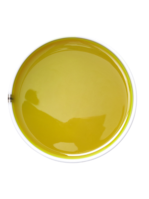 Round yellow object on a white background