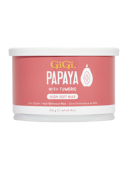 Pink wax container with 'GIGI' branding on a white background