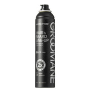Black can of Grooviane Red Pro Hair & Beard Line-Up spray on a white background