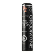 Groomane hair and beard line-up spray can on a white background