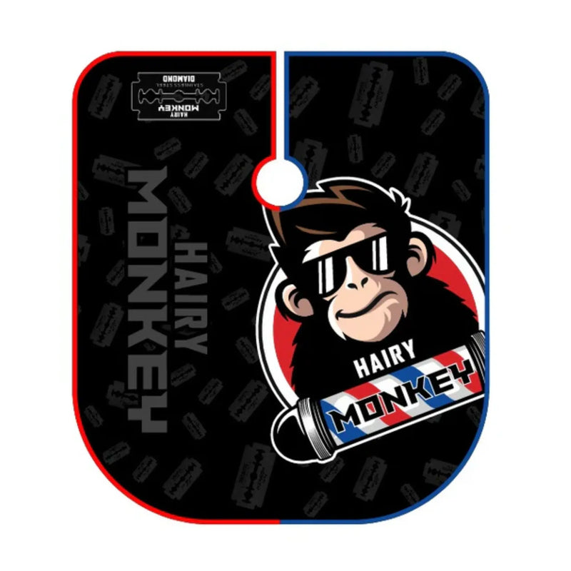 Product packaging with a monkey graphic and 'Hairy Monkey' branding on a black background.