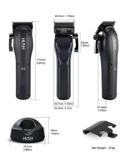 Hush Professional Cordless Clipper C2 Dimensions