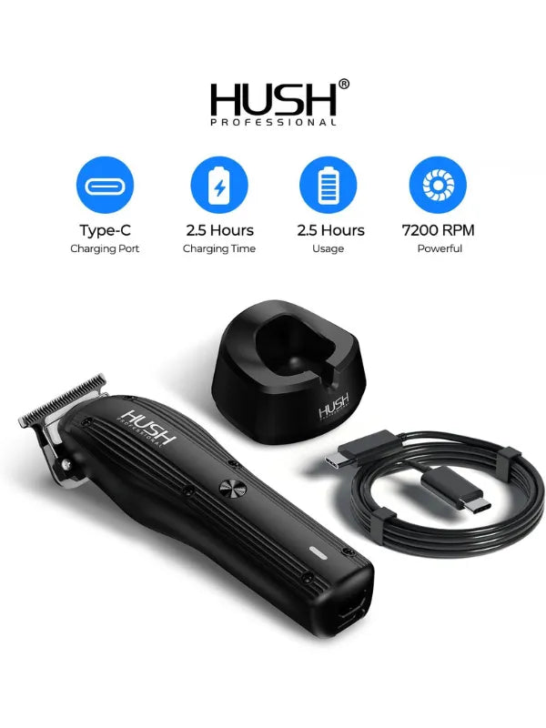 Hush Professional Low Noise Cordless Trimmer #T2 Battery Life 