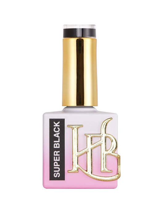 Pink nail polish bottle with gold cap and 'HR' branding on a white background