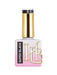 Pink nail polish bottle with gold cap and 'HR' branding on a white background