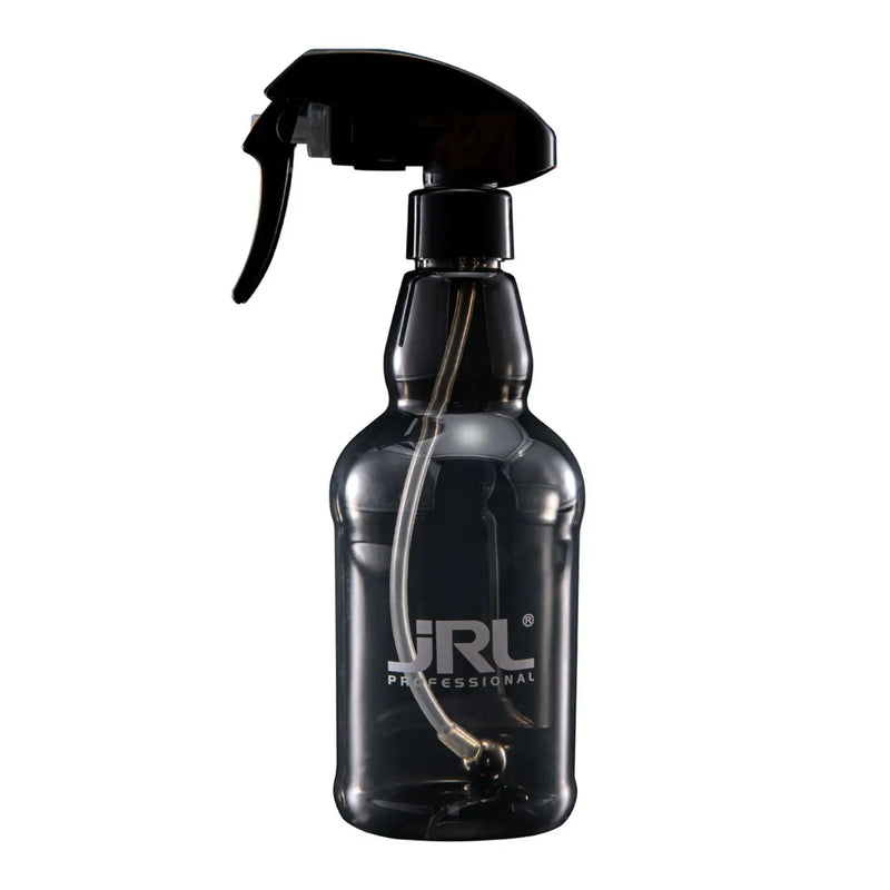 Black spray bottle with a visible brand logo on a white background