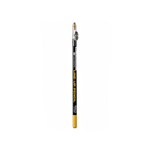 Eyebrow pencil with black and gold design on a white background