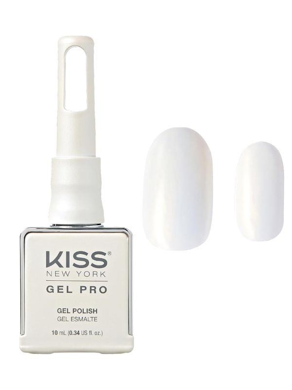 KISS New York Gel Pro nail polish bottle with a white cap on a white background