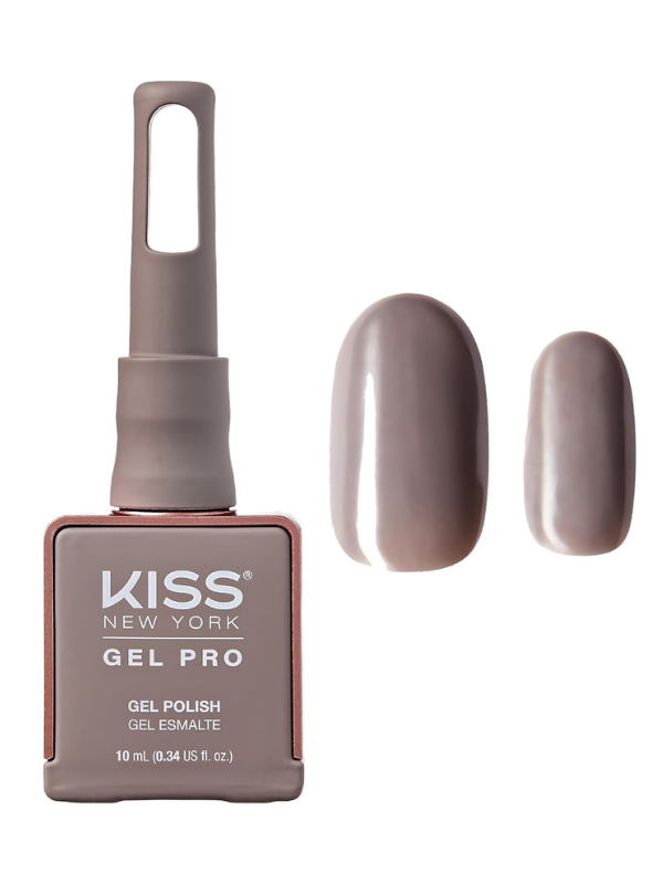 Kiss Gel Pro nail polish bottle with a sample application on nails on a white background