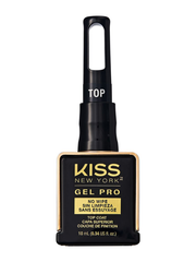 Kiss New York Gel Pro nail polish top coat on a white background