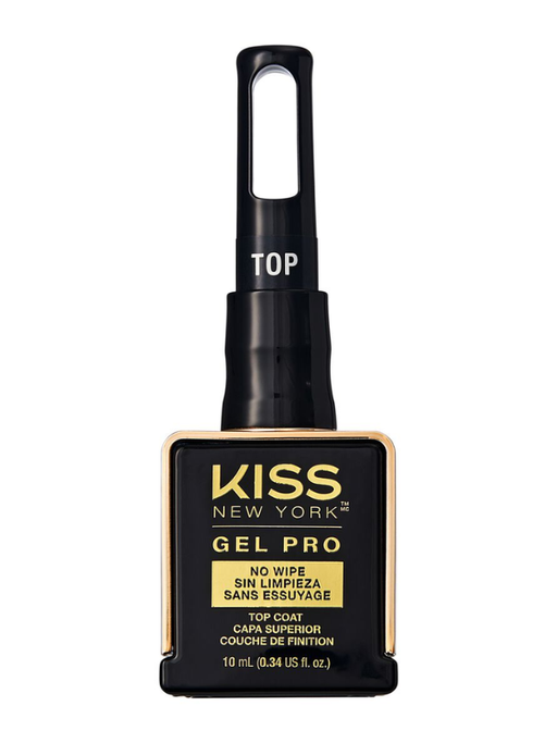 Kiss New York Gel Pro nail polish top coat on a white background