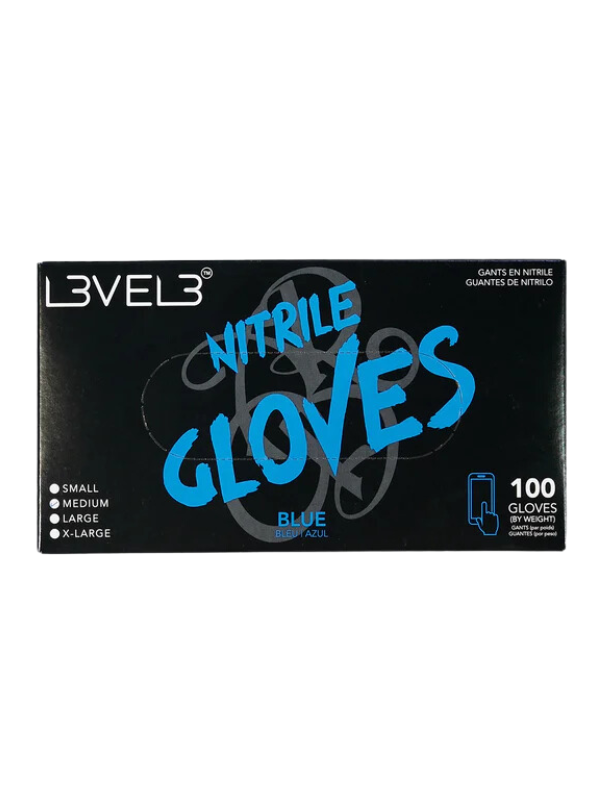 L3VEL3 Professional Nitrile Gloves Blue 100 Pack