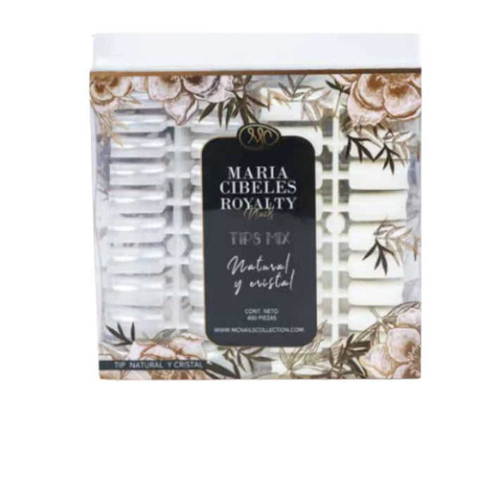 Maria Cibeles Royalty Natural & Crystal Nail Tips Mix 400pc