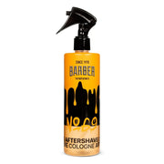Yellow bottle of Marmara Barber aftershave cologne number 69 on a white background
