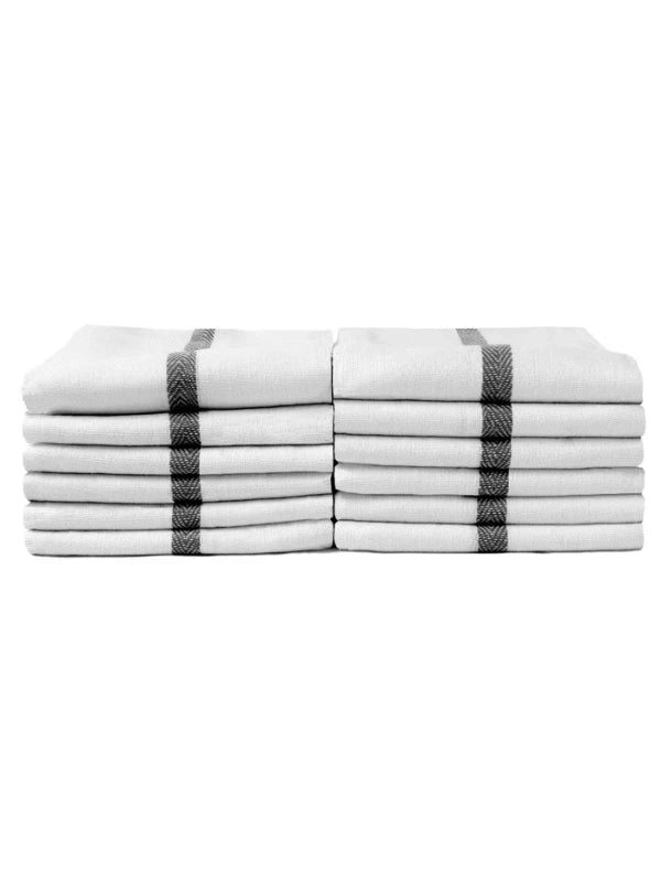 ProTex Bleach Guard Barber White with Assorted Colors Stripe 12 Pack