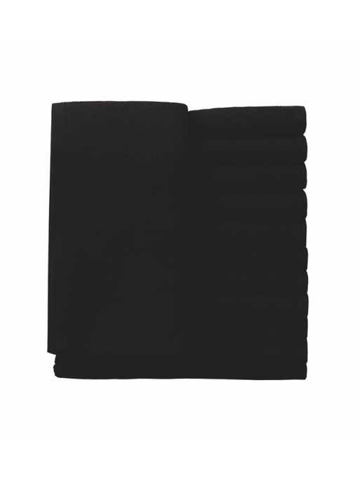 Folded black fabric on a white background