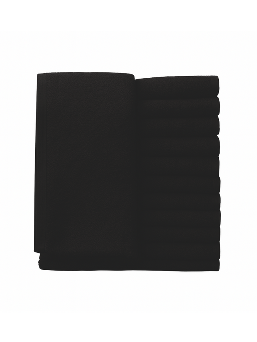 Folded black fabric on a white background