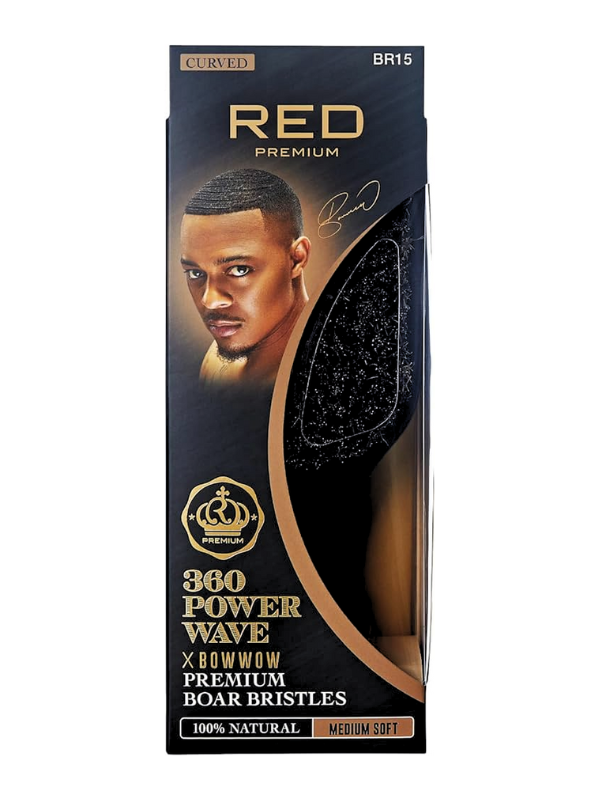 Cepillo de club RED Premium 360 Power Wave Curve de dureza media-suave en color negro #BR15