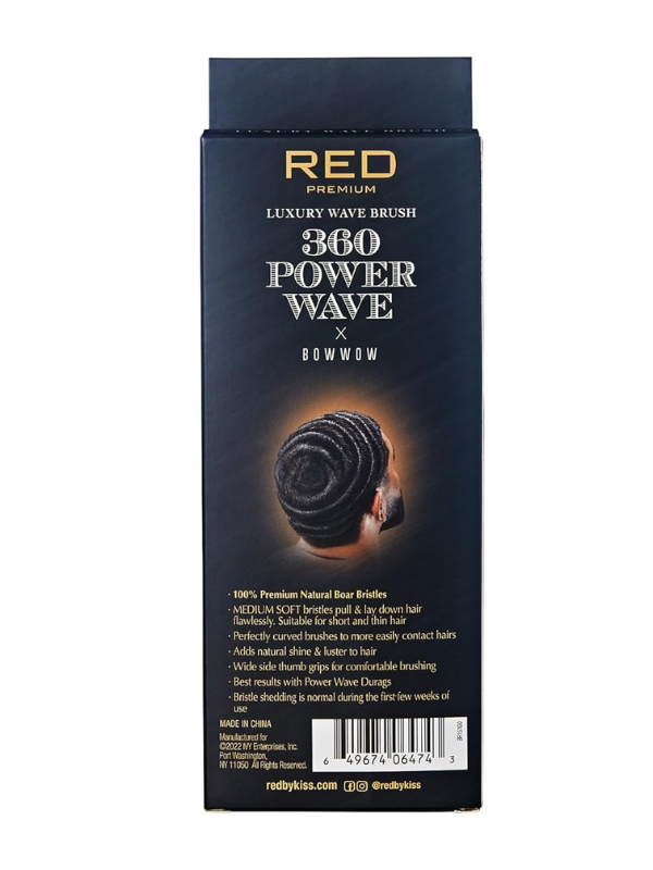 Cepillo de club RED Premium 360 Power Wave Curve de dureza media-suave en color negro #BR15