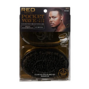 Packaged hairbrush with a man's face on the packaging, featuring the brand 'RED'.