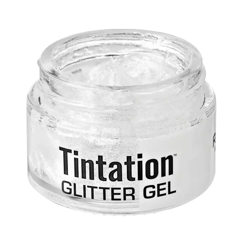 Jar of Tintation glitter gel on a white background