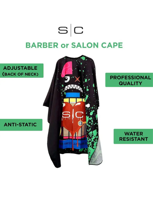 Stylecraft Radioactive Black Barber & Stylist Cape
