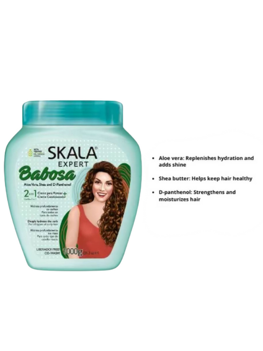 Skala Babosa hair care product with a woman's face on the label