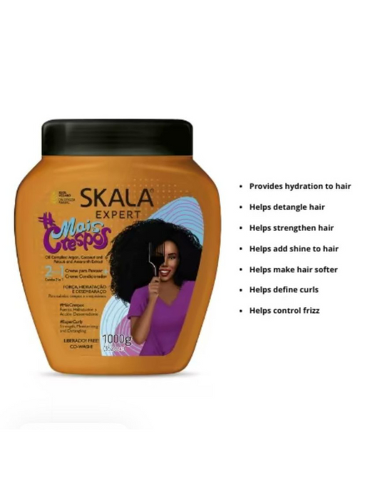 Skala Expert hair product jar with a woman's face on the label against a white background