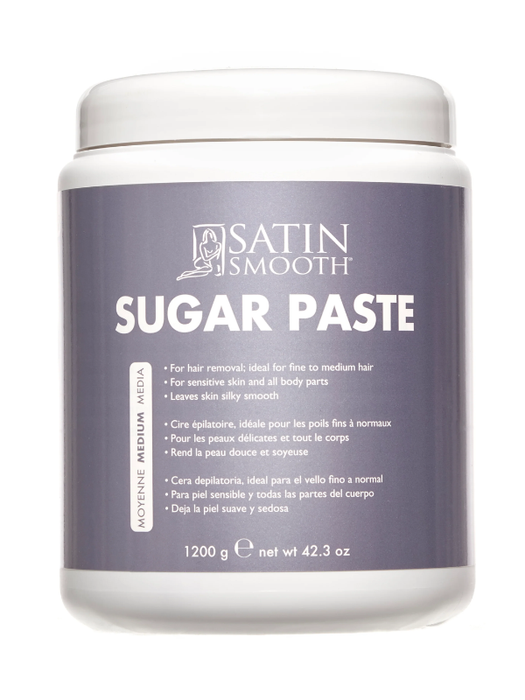Jar of Satin Smooth Sugar Paste on a white background