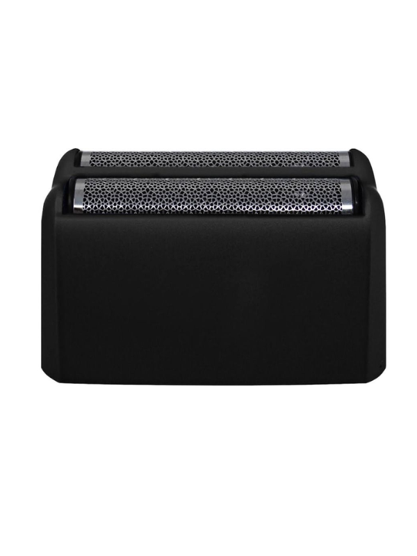 Black electric shaver on a white background