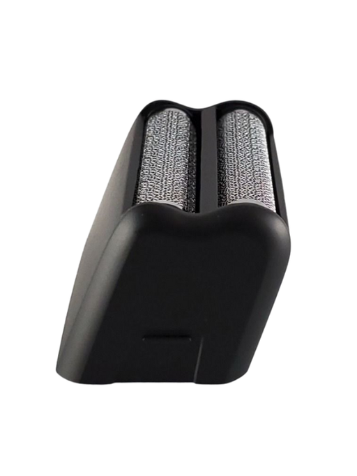 Black and gray hair removal device on a white background