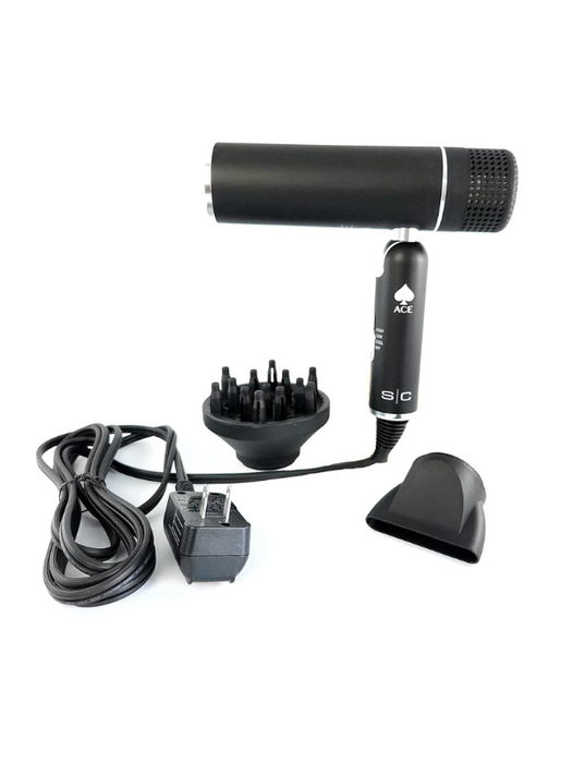 StyleCraft Ace Foldable Lightweight Hair Dryer with accessories