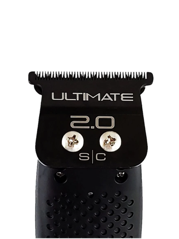 Black hair trimmer head with 'Ultimate' branding on a white background