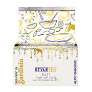 StyleTek Sunnin' in Sardinia Pop Up Foil 5 x 11 400 Heavy Embossed Sheets foil on a ehite background 