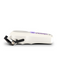 White pet nail clipper with black blade on a white background