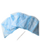 Blue polka dot shower cap on a white background