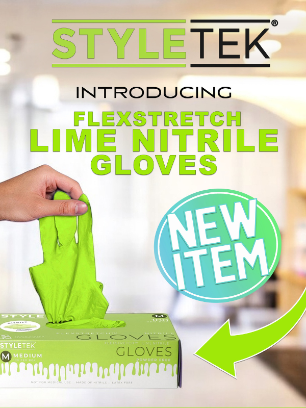 Styletek lime nitrile glove barber glove