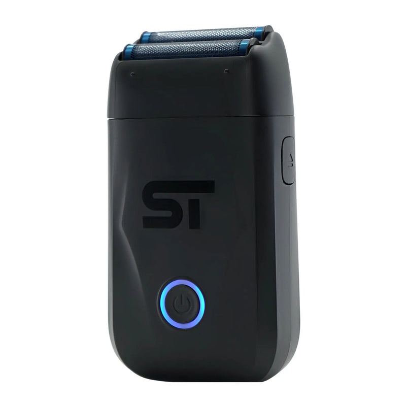 Supreme Trimmer Black shaver with blue power indicator on a white background
