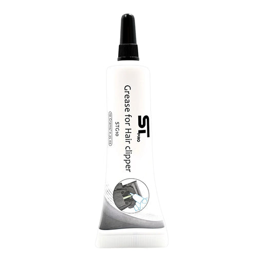 Tube of grease for hair clippers with ST logo on a white background