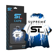 ST Pro Cape packaging with a blue and white design on a white background
