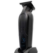 Supreme Trimmer Black hair trimmer with digital display on a white background