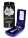 Safety razor in a blue case with 'The Shave Factory' packaging.