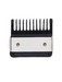 Black and silver comb on a white background