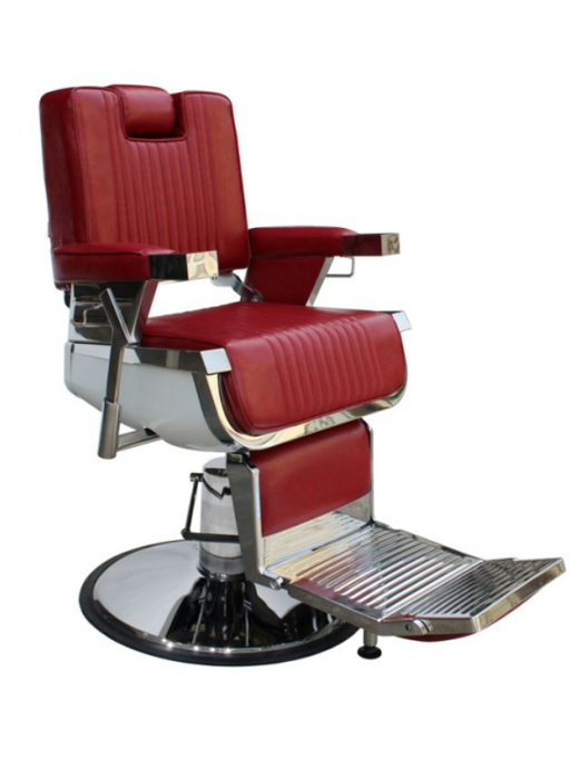 K-Concept Barber Chair Lincoln (Wine Burgundy Vintage) "Head Rest"